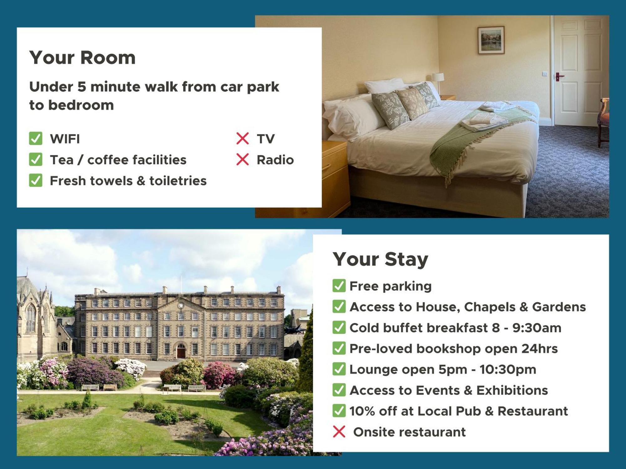 Ushaw Historic House, Chapels & Gardens Bed & Breakfast Durham Rom bilde