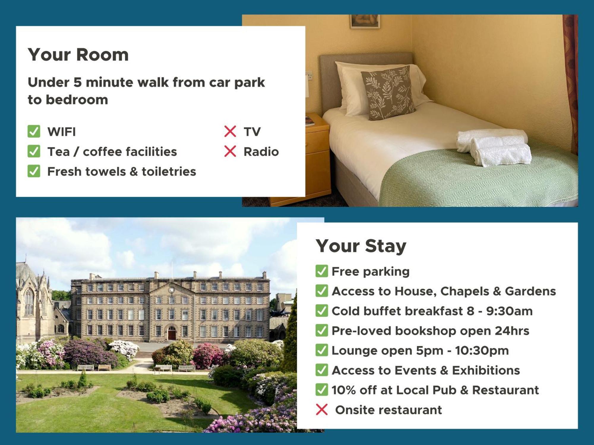 Ushaw Historic House, Chapels & Gardens Bed & Breakfast Durham Rom bilde